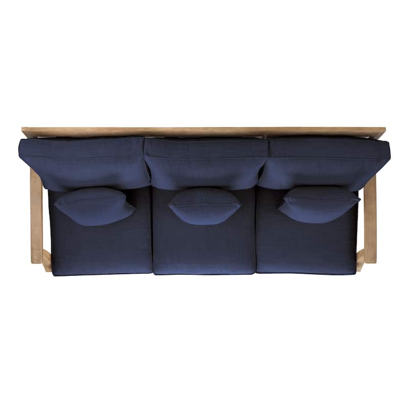SAFAVIEH Couture Martinique Wood Patio Sofa - 82"W x 35"D x 32"H