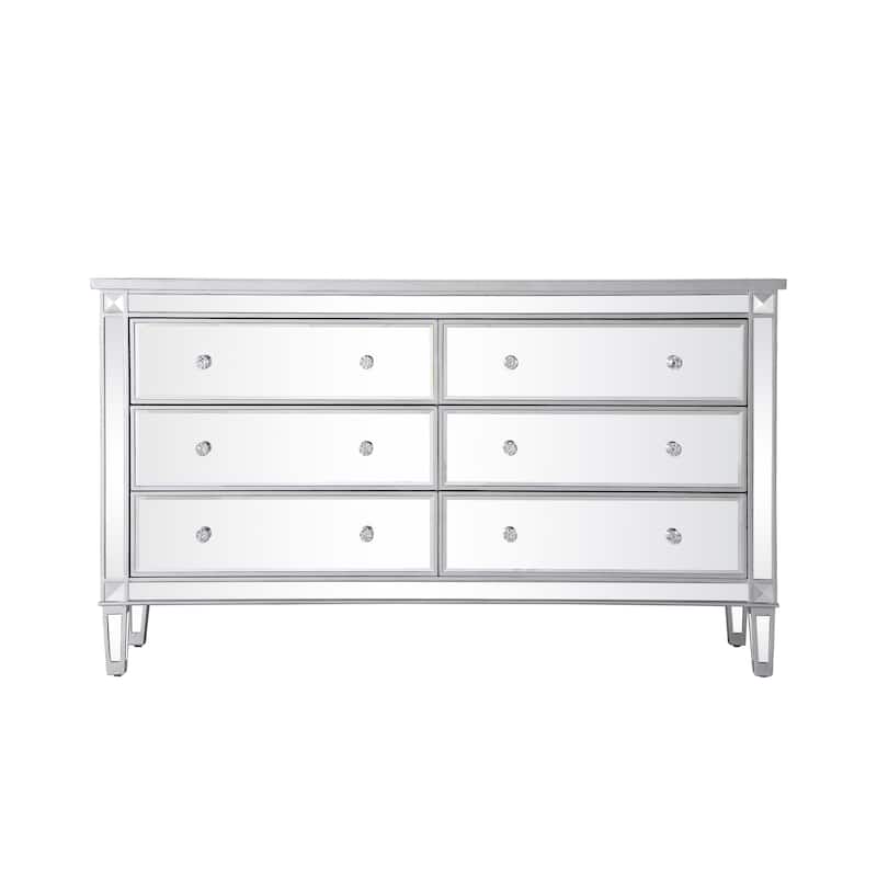 Cosmo 6-Drawer Double Dresser 60" - Silver