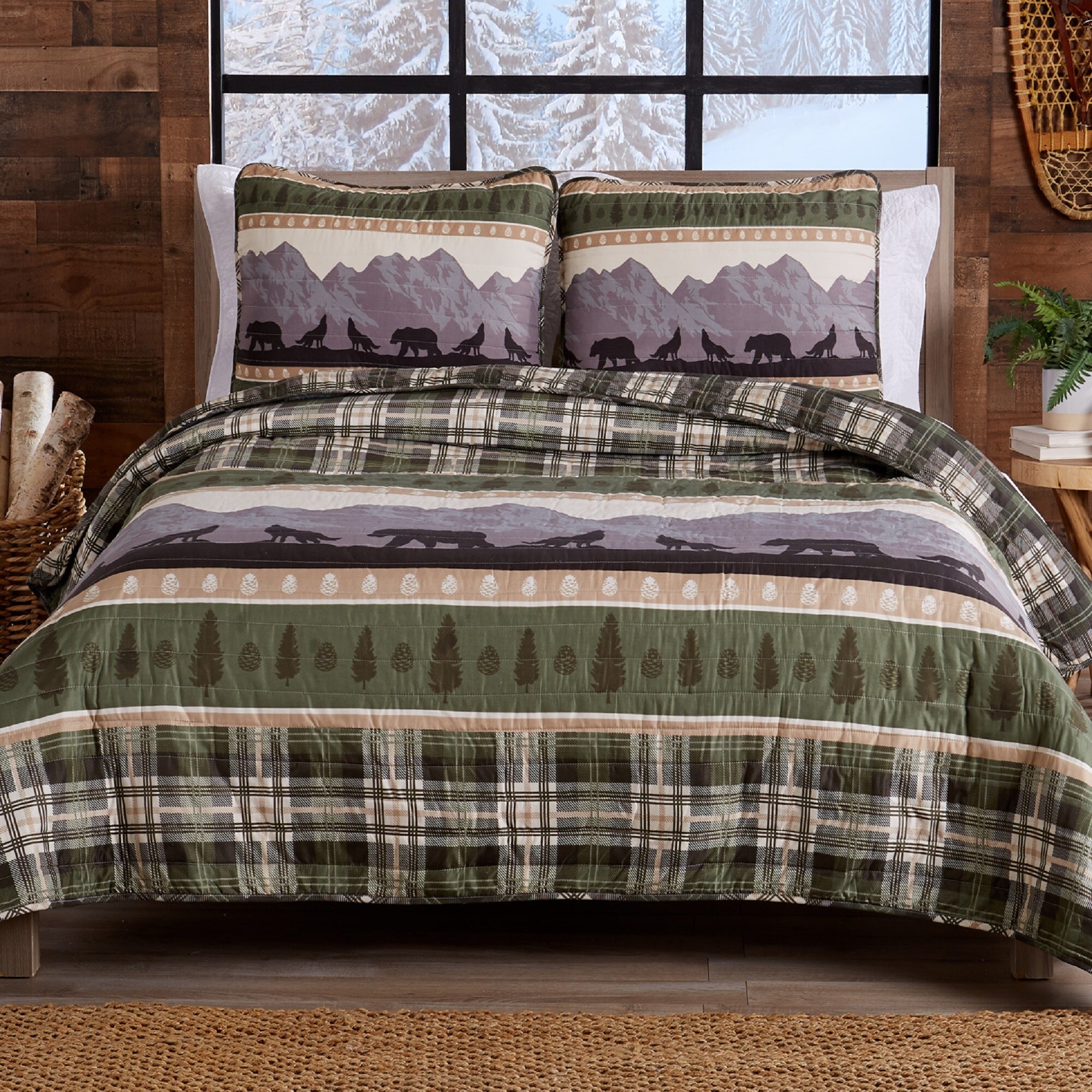 Great Bay Home Rustic Lodge Patchwork 