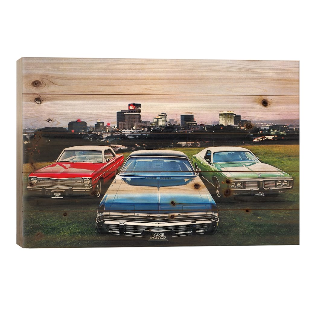 Dodge MonacoCharger, Dart Print On Wood by Unknown Artist - Multi-Color