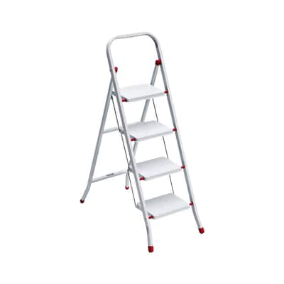 YBM Home Folding Lightweight Step Ladder with Rail, Convenient Handgrip