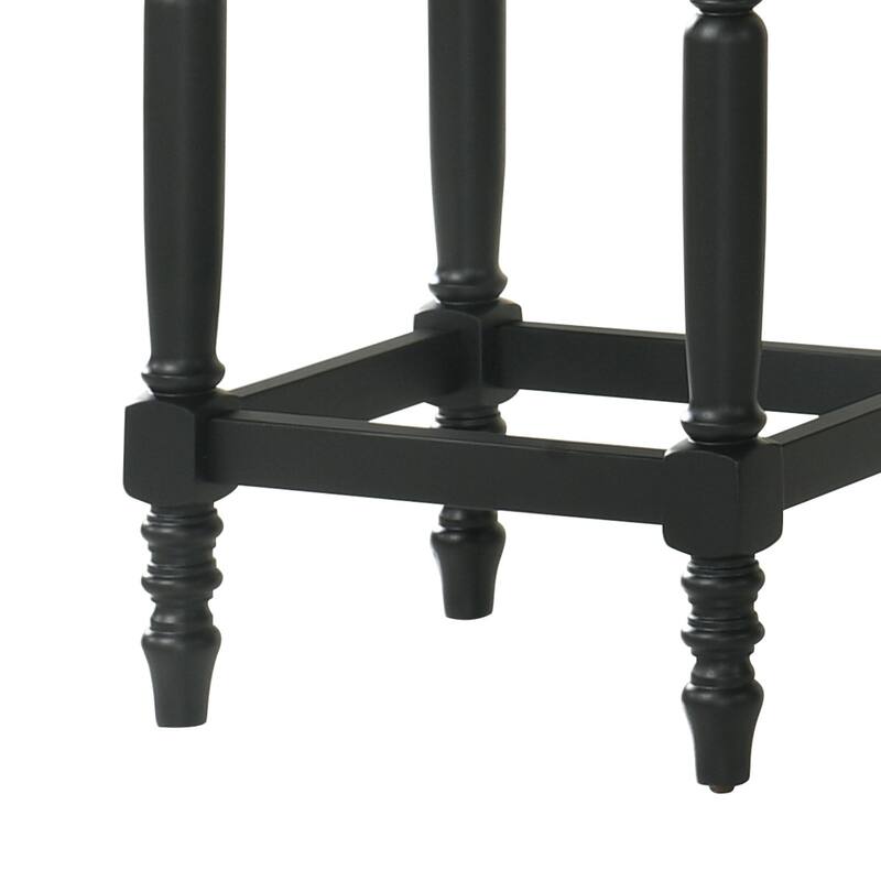 Wooden Counter Stool with Padded Seat Set of 2 - 26Inch Barstool with Nailhead Trim, Turned Legs(Counter Height)