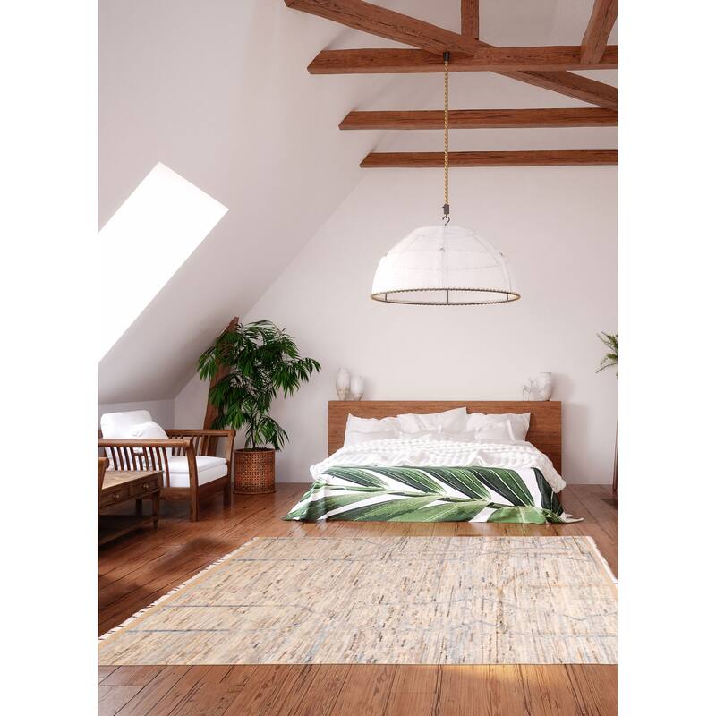 ECARPETGALLERY Hand-knotted Pak Finest Marrakesh Light Blue, Light Grey Wool Rug - 9'1 x 9'10