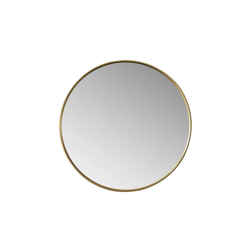 Vinnova Cascante Round Metal Wall Mirror - 28 in. W x 28 in. H - Brushed Gold