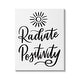 preview thumbnail 1 of 8, Stupell Industries Radiate Positivity Motivational Phrase Minimal Text Sun Illustration Canvas Wall Art - White 24 x 30