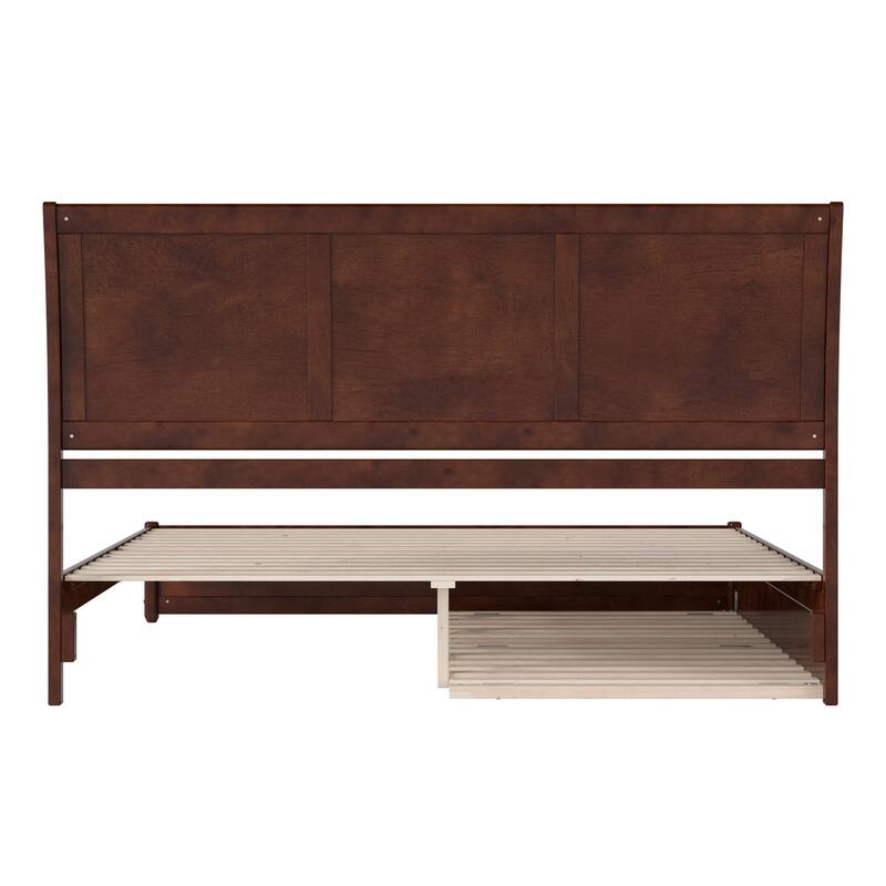 Andorra Platform Bed with Panel Footboard and Twin XL Trundle