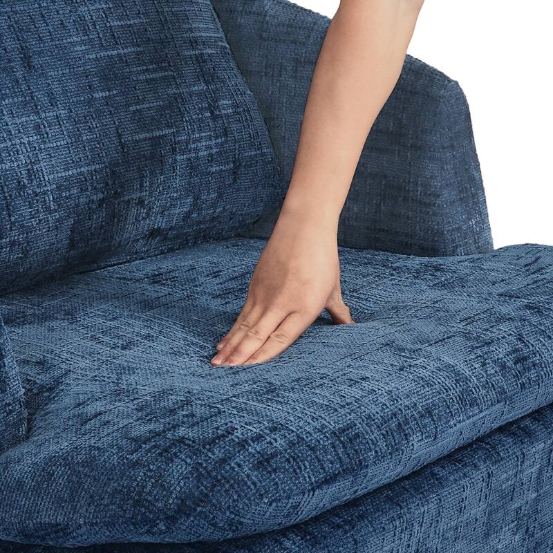 360° Modern Swivel Accent Chair, Chenille Armchair Comfy Round Sofa Chair, Swivel Barrel Chair For Living Room