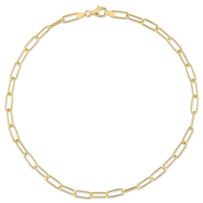 Miadora 18kt Yellow Gold Plated Sterling Silver Paperclip Necklace