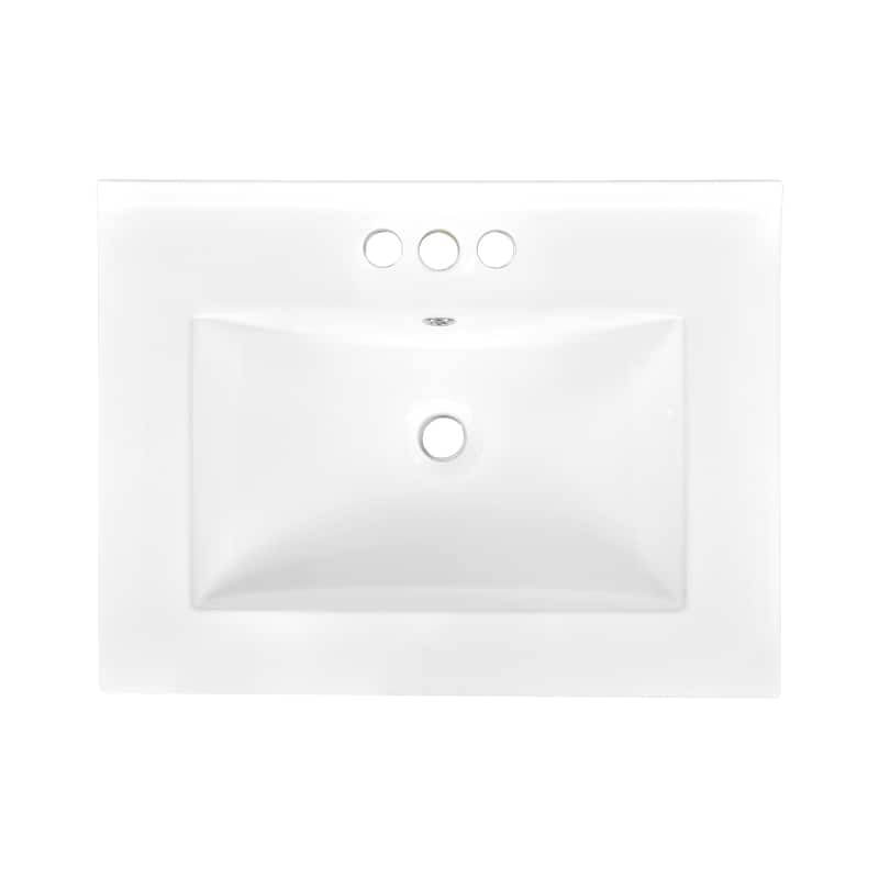 Roomfitters 24" Bathroom Vanity with Sink, 2-Tier Storage Cabinet, Freestanding Single Basin Unit