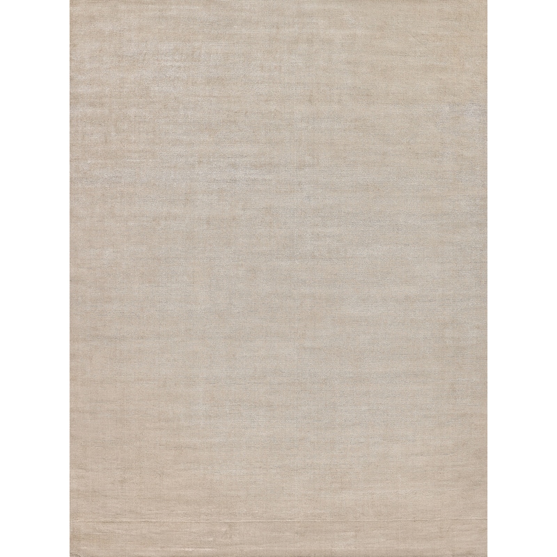 EXQUISITE RUGS Duo Hand-loomed Wool/Bamboo Silk Grey/White Area Rug.