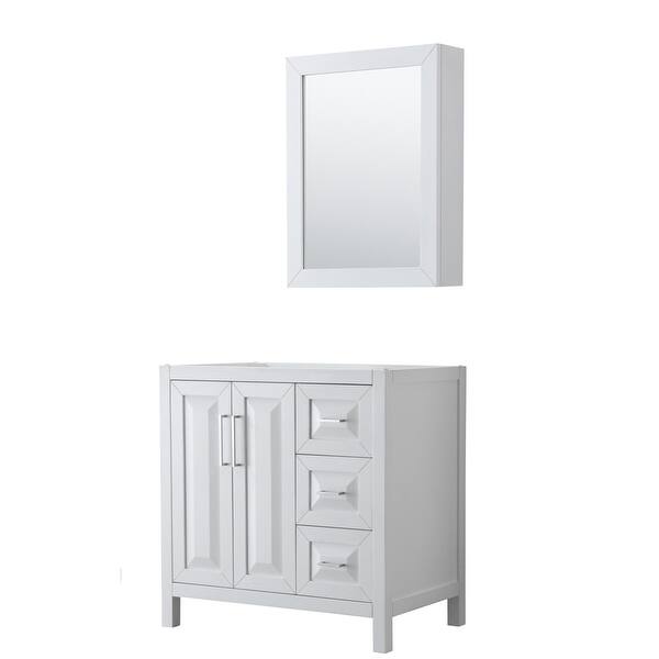 slide 2 of 20, Daria 36-inch Single Vanity, No Top, Medicine Cabinet