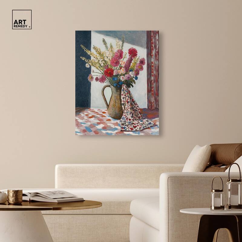Draped in Flowers Canvas by Art Remedy, Gallery Wrapped