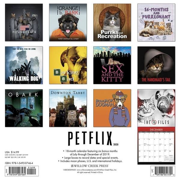 Shop Willow Creek Press 2020 Petflix Wall Calendar Overstock