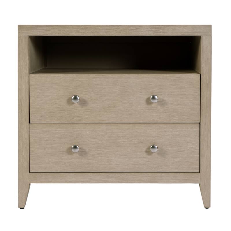Dana 28 in. W Rectangular Wood 2 Drawer Nightstand with Top Shelf
