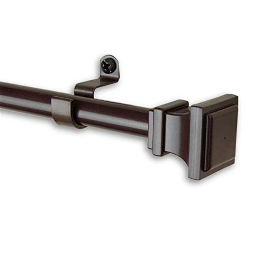 Cafe Curtain Rod 28-48" Rustic Steel Window Rod Set - Cocoa Finish - 48