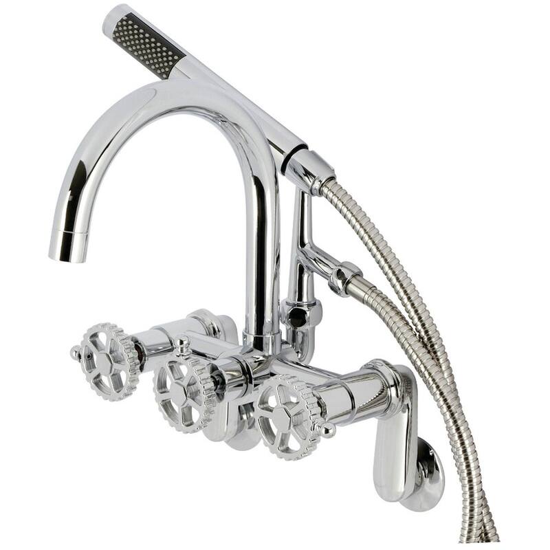 Kingston Brass AE815.CG Fuller Wall Mounted Tub Filler with Built-In - Polished Chrome