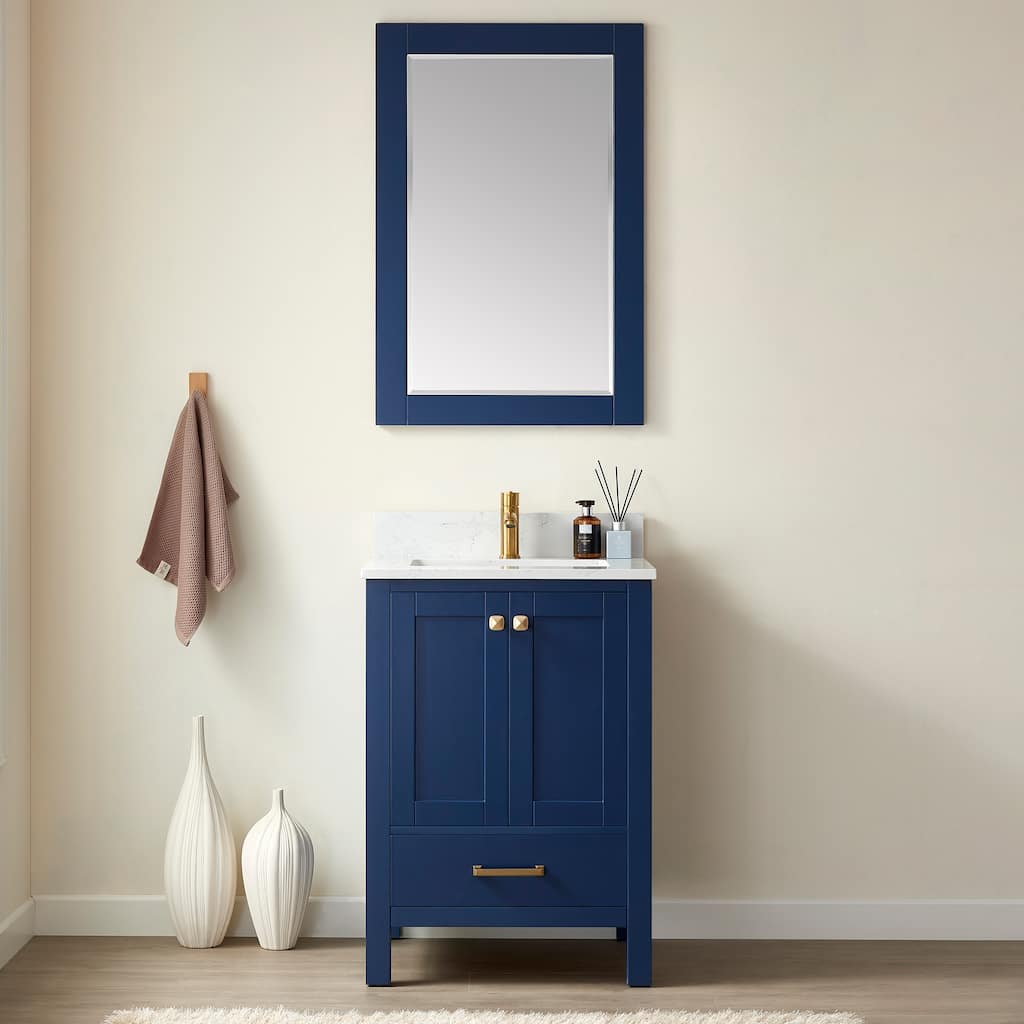 Shannon 24" Single Vanity with Composite Stone Countertop & Mirror