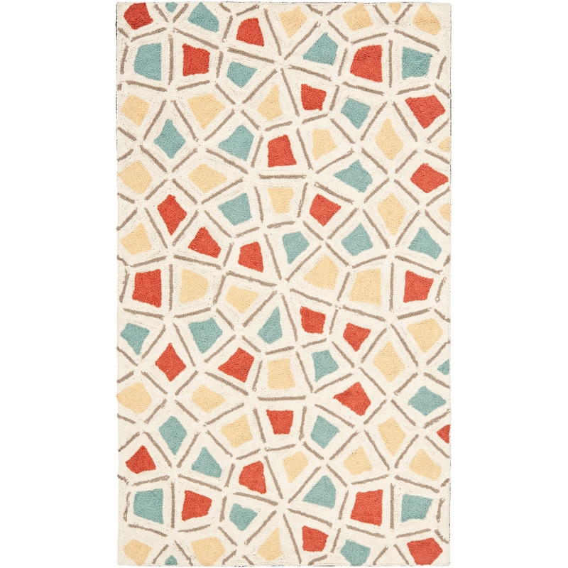 Martha Stewart by SAFAVIEH, Spring Wheel Mosaic Cotton Rug - 3'9" x 5'9" - Bougainvillea R
