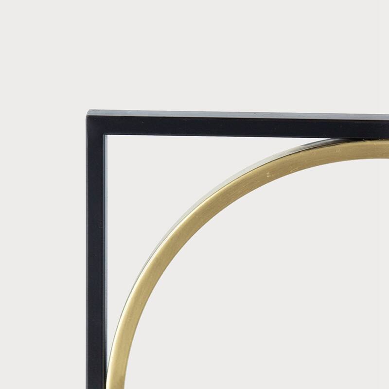 35.6" Metal Beaded Black Wall Mirror