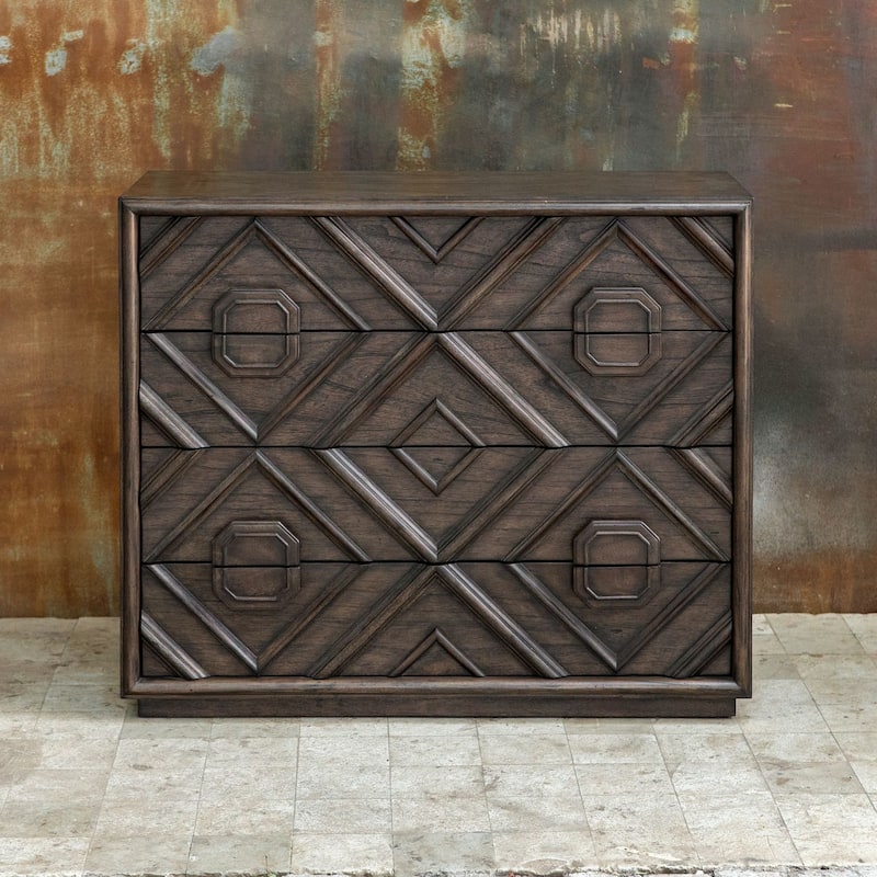 Uttermost Mindra 43" Wide 4 Drawer Transitional Dresser / Chest with