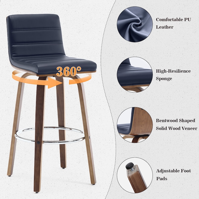26"/29" Faux Leather Swivel Bar/Counter Stools, Set of 2/3