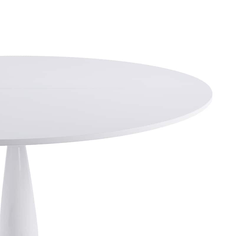 Round Tulip Dining Table for 2-4 Persons, 42. Inch Kitchen Table with Sturdy Golden Metal Pedestal Base, Modern Bistro Table