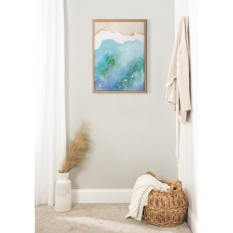 Kate and Laurel Blake Voyage Framed Printed Glass by Janet Meinke-Lau