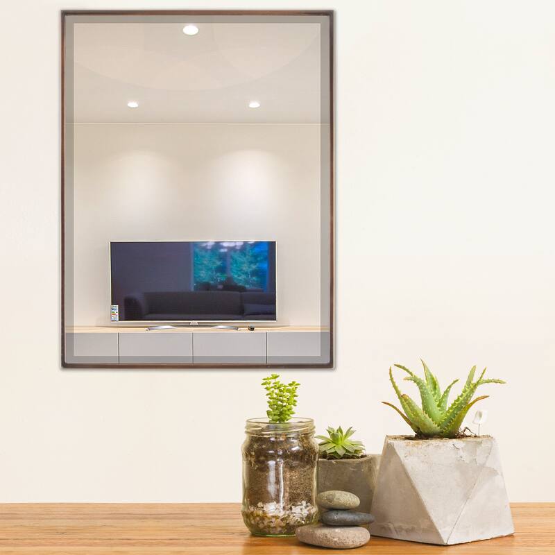 Livingston Framed Rectangle Mirror - Rubbed Bronze - Rubbed Bronze
