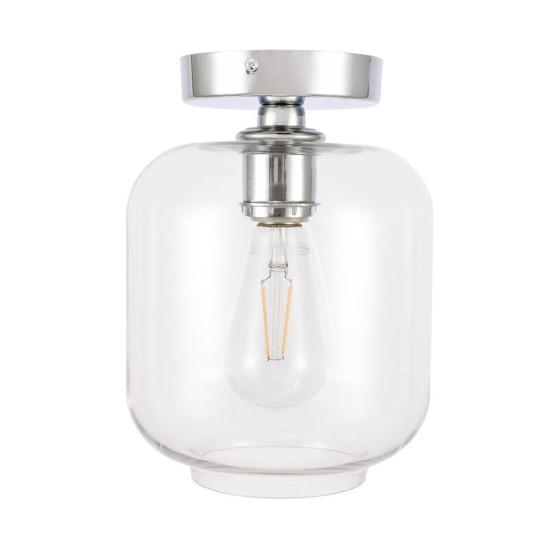Collins 1-light Glass Cylinder Shade Flush Mount Fixture