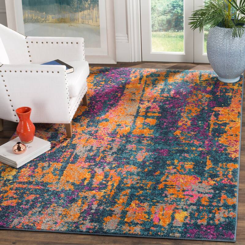 SAFAVIEH Madison Velia Vintage Boho Oriental Rug - 8' x 10' - Blue/Orange