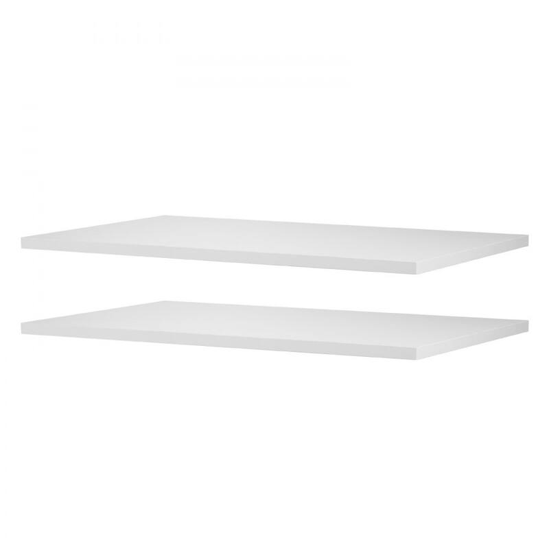 2 Pieces White Particle Board Shelf Melamine-Coated High-Density Board for DIY Storage - 23” x 14” x 0.6”