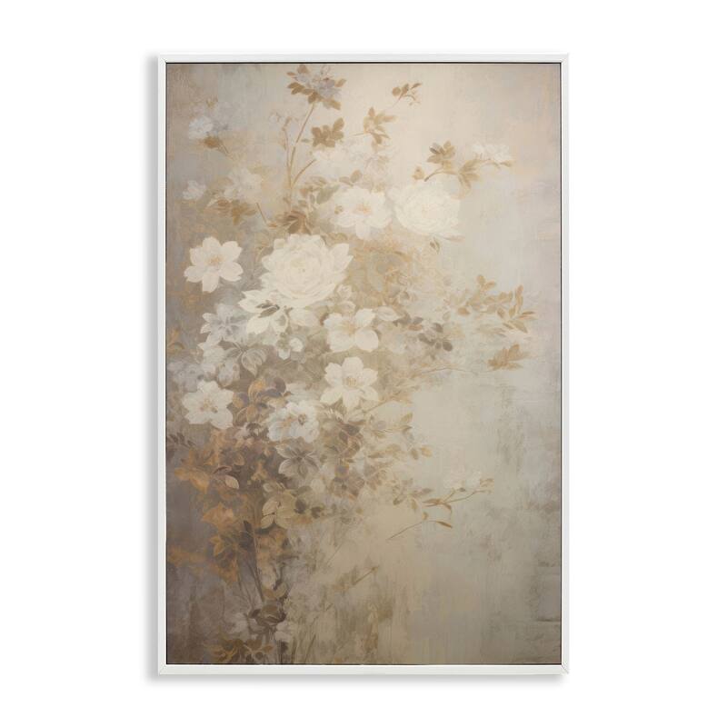 Stupell Muted Vintage Florals Framed Giclee Art Design By LSR Creative Studio - 20 x 30 - White