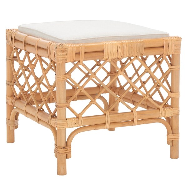 SAFAVIEH Southeast Asia Collection Larroux Rattan Ottoman W