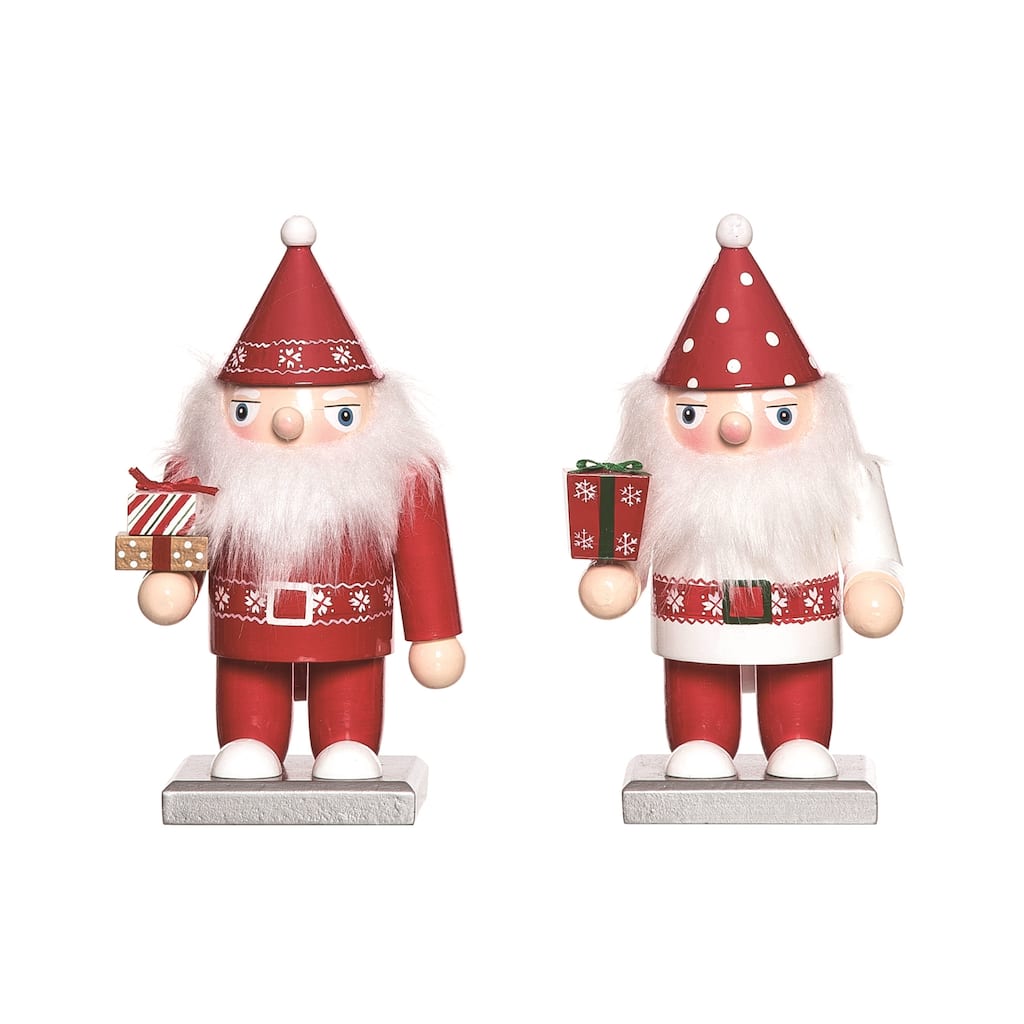 Transpac Christmas Wood Gnome Nutcracker Set of 2 Christmas Home Decorations