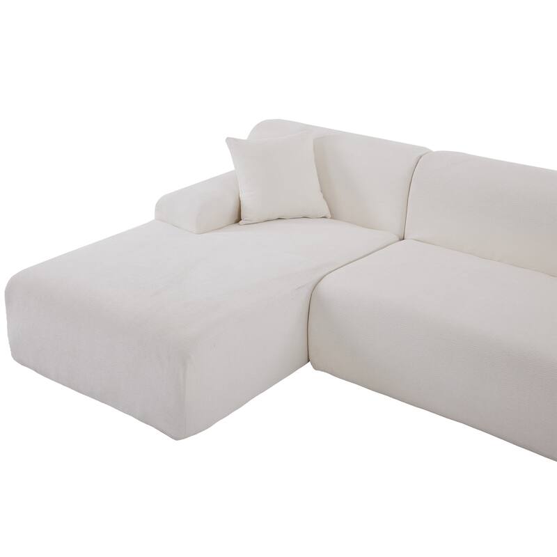 111" Polyester L-Shaped Sectional Sofa with Deep Seat