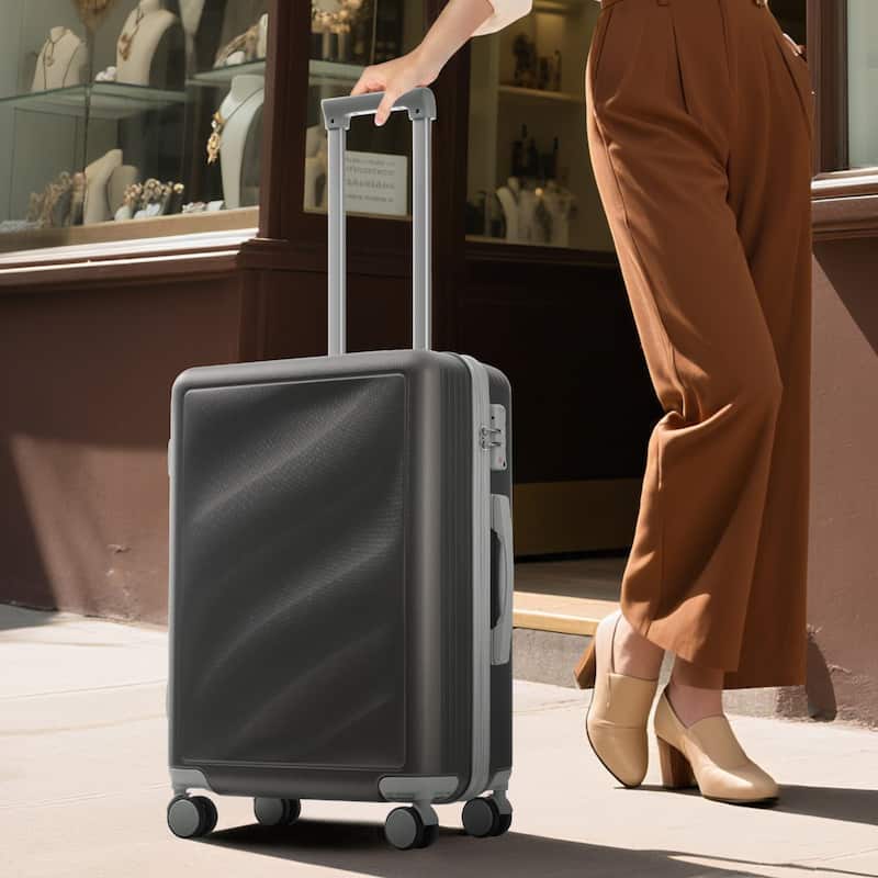 3-Piece, 20, 24, 28-Inch Modern Luggage Sets with Side Hooks and TSA Lock, for Boarding Travel, Bronze Golden