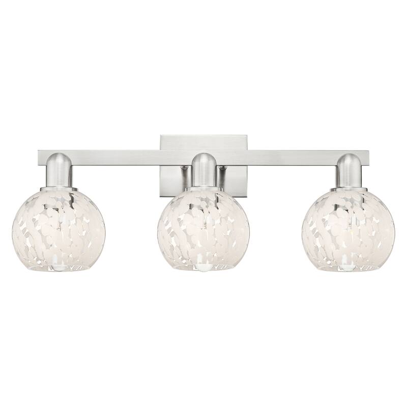Innovations Lighting Endless Possibilities Arcadia - White Mouchette - 3 Light 25" Bath Vanity Light - Brushed Satin Nickel