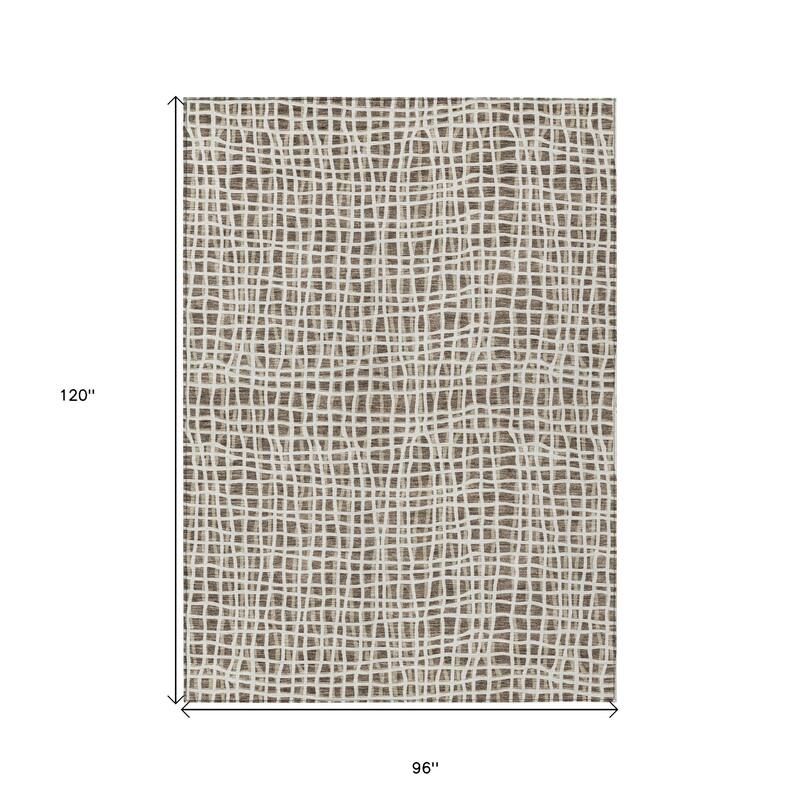HomeRoots Striped Transitional Rectangle Outdoor Rug