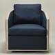 preview thumbnail 102 of 165, KINWELL 31"W Oak Frame Upholstered Swivel Barrel Armchair