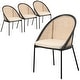 preview thumbnail 46 of 54, Urbane Modern Stylish Dining Chair with Vinyl Fabric Seat and Wicker Back for Dining Room & Kitchen, Set of 4 Cream