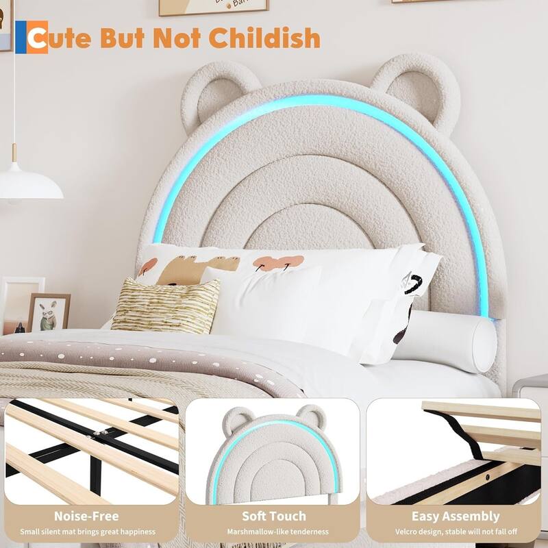 Velvet Upholstered Platform Bed Frame, with 2 Storage Drawers