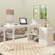 preview thumbnail 56 of 62, L-shaped executive desk With 3 Drawers for Home and Office