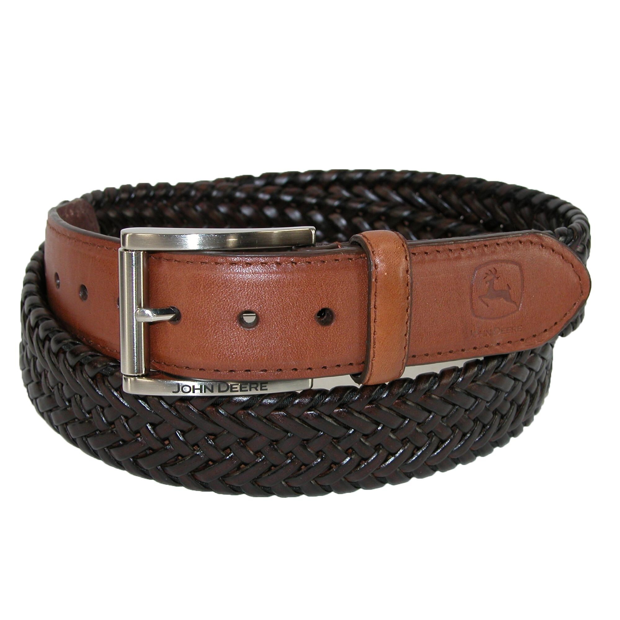 John Deere Mens Belt 34 38 Brown or Black Official Logo Embossed $25+value NEW