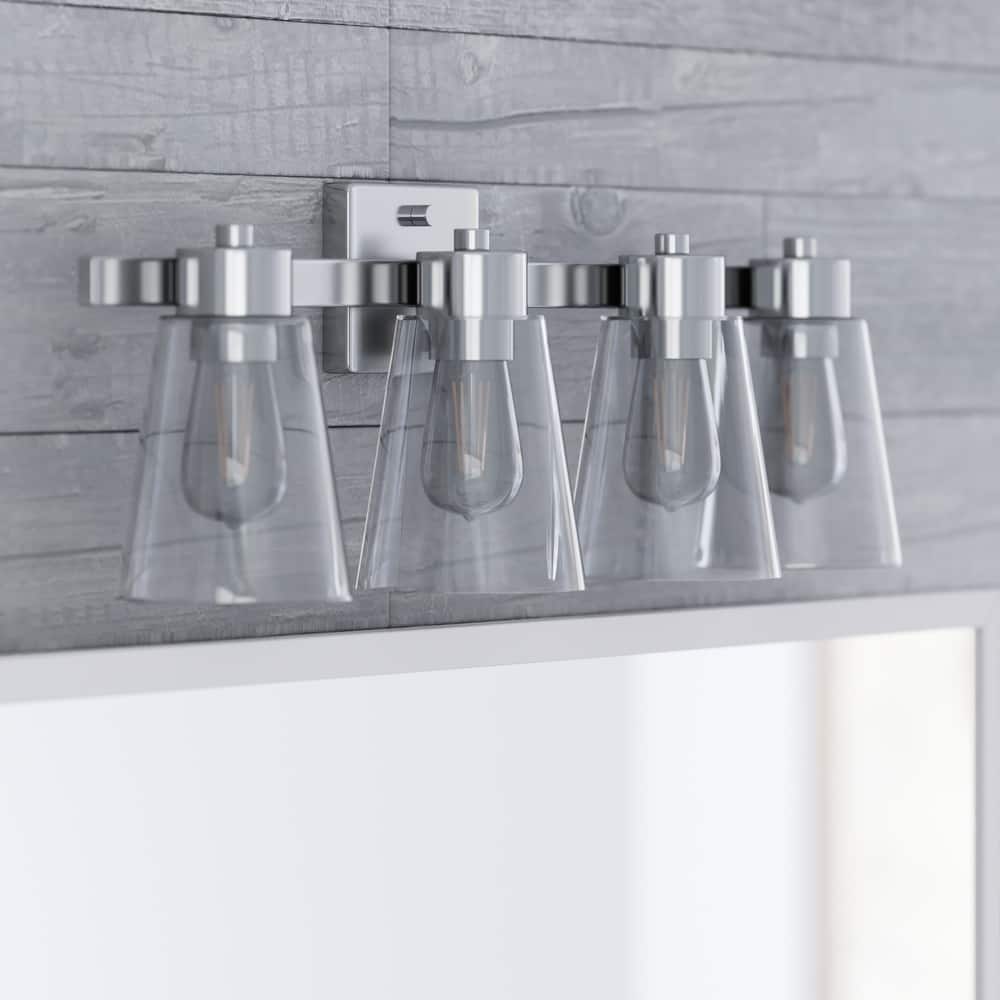 Prominence Home Fairendale Brushed Nickel Farmhouse Vanity & Bathroom Light - Brushed Nickel