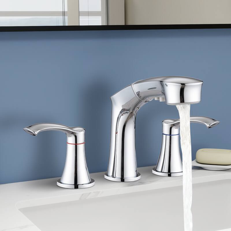 Topcraft Pull Down Two Handle Bathroom Sink Faucet