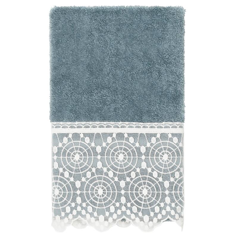 Authentic Hotel and Spa 100% Turkish Cotton Arian 3PC Cream Lace Embellished Towel Set