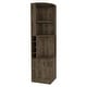 preview thumbnail 18 of 40, TUHOME Syrah Corner Bar Cabinet with 2-Doors and 8 Cubbies - N/A Dark Brown
