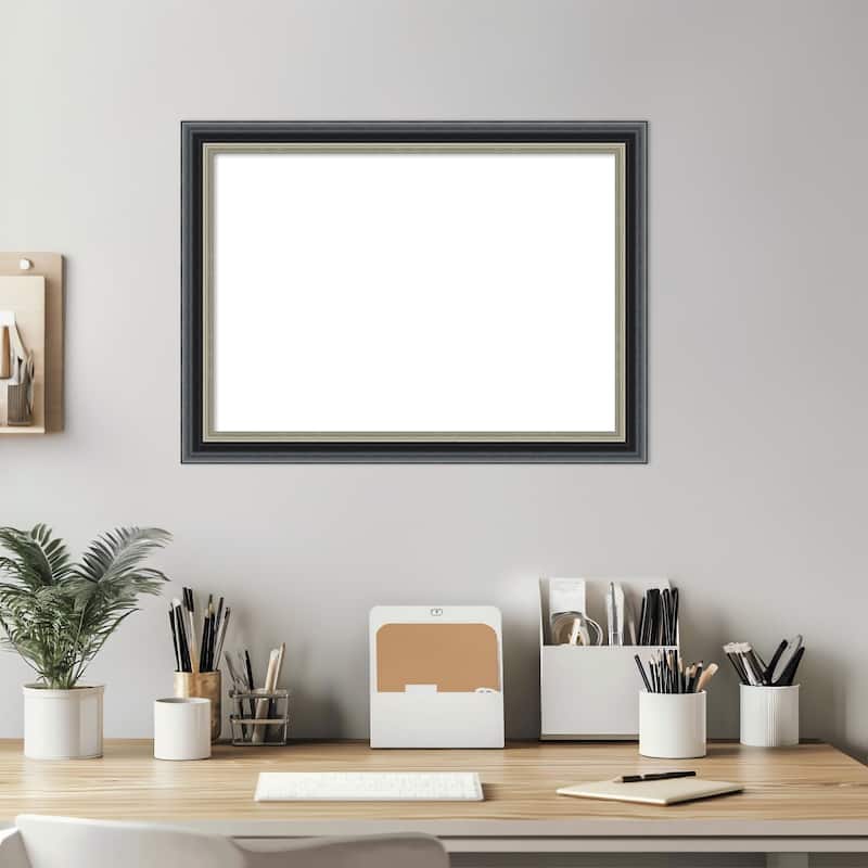 Amanti Art Theo Black Silver Framed Dry Erase Magnetic Board