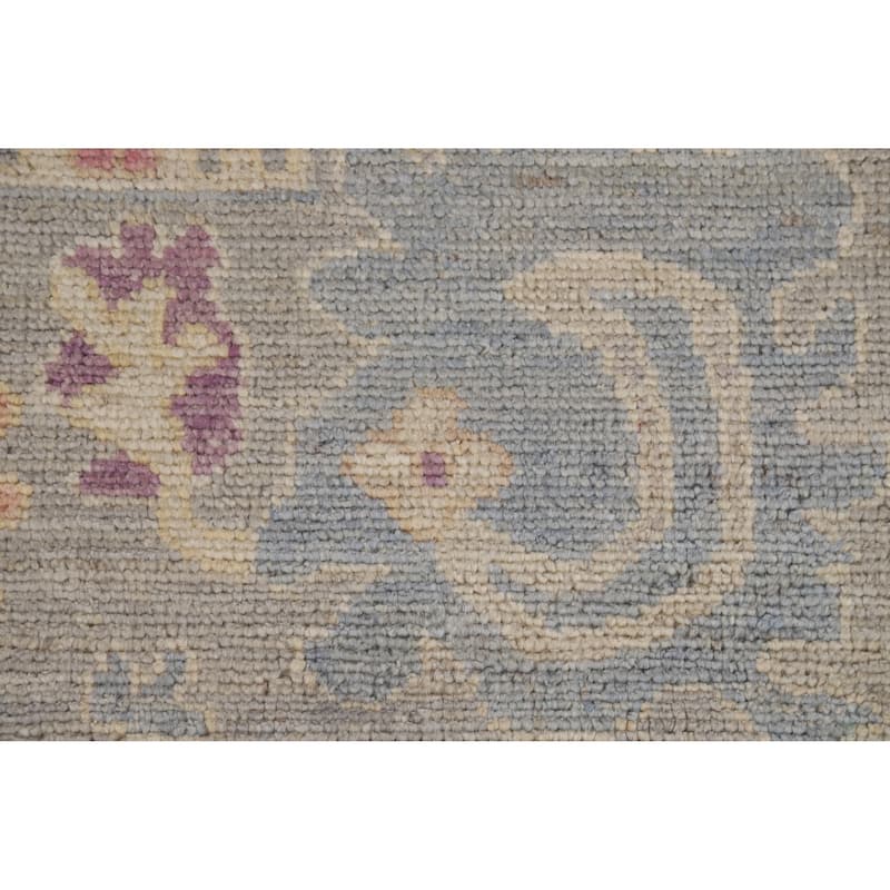 Hand Knotted Oriental 100% Wool Carpet Transitional All-Over Greys & Charcoal Oushak Area Rug - 9' 11'' X 8' 1''