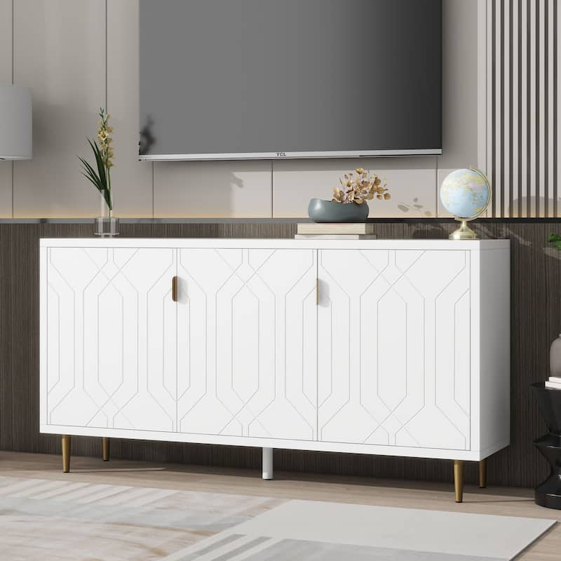 65" Modern TV Stand with Doors & Adjustable Shelves for TVs Up to 70"